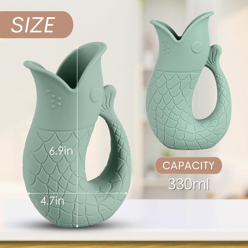 Mintlyfe Baby Bath Rinse Cup, Silicone Shampoo Washing Rinse Cup for Kids, Bath Rinse Cup with Handle (Sand) - Image 5